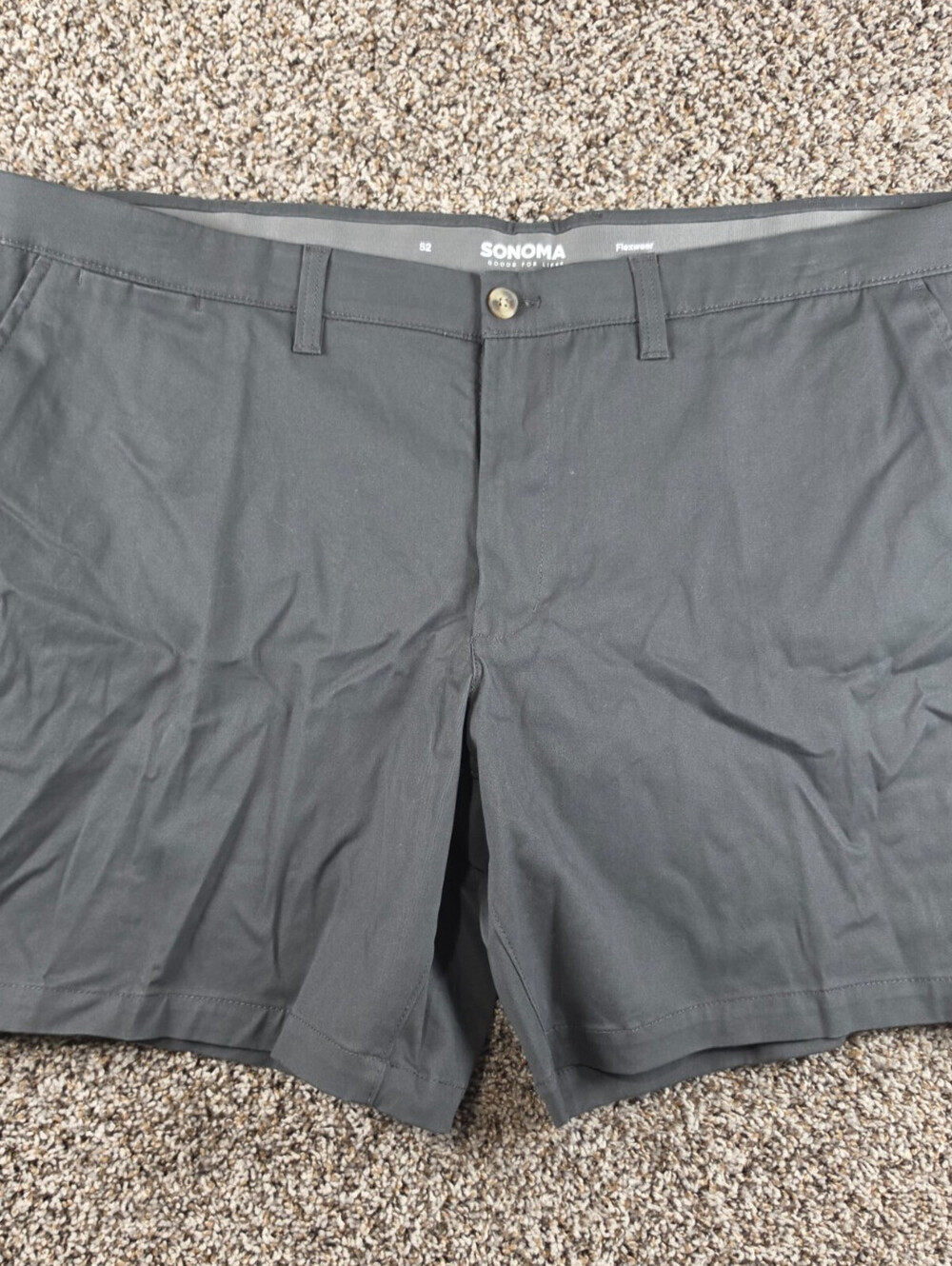 Sonoma Mens Sz 52 Flat Front Chino Shorts Flexwear Waist Gray